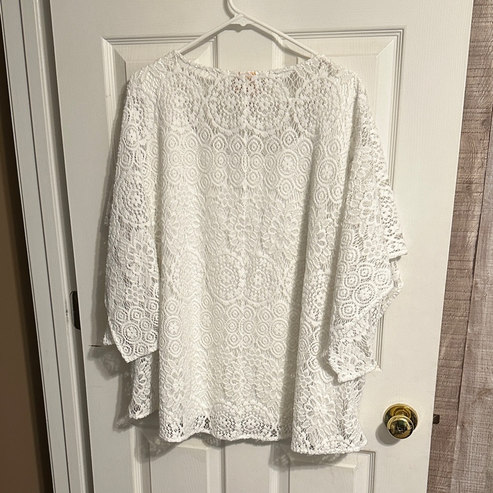 Ruby Rd. White Lace Blouse - Picture 6 of 6